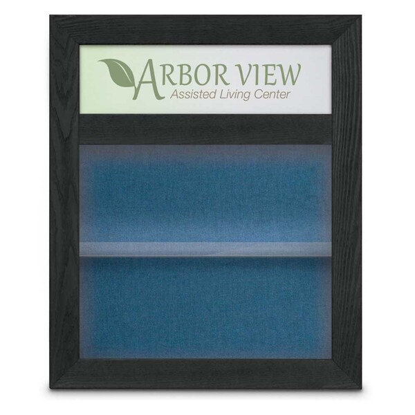 Outdoor Enclosed Combo Board, 42"x32", Bronze Frame/Green & Medium Grey